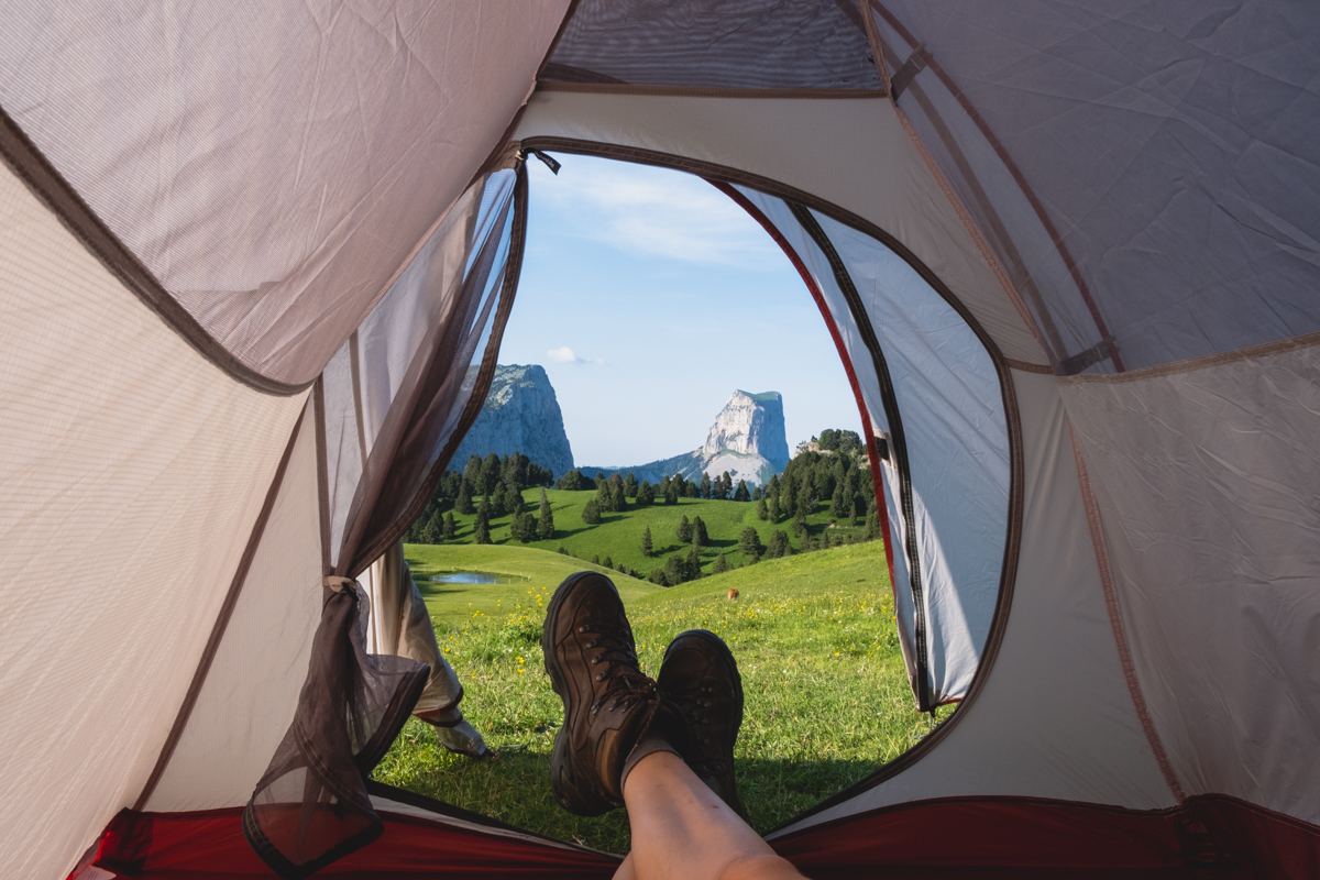 bivouac vue mont aiguille